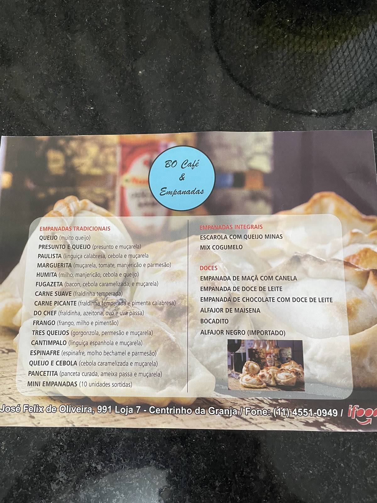 Bo Empanadas cardápio