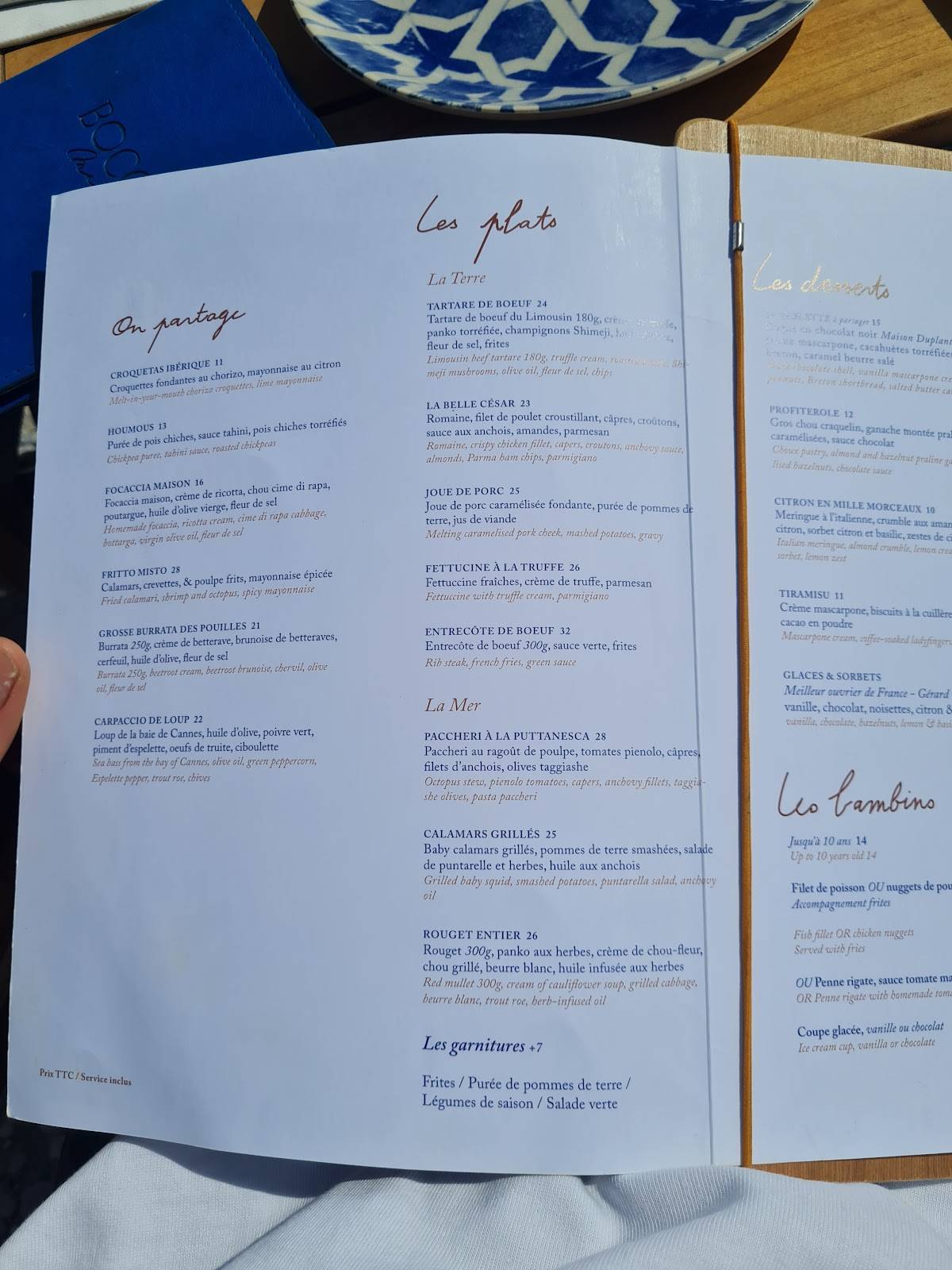 Menu de Bocca Mar