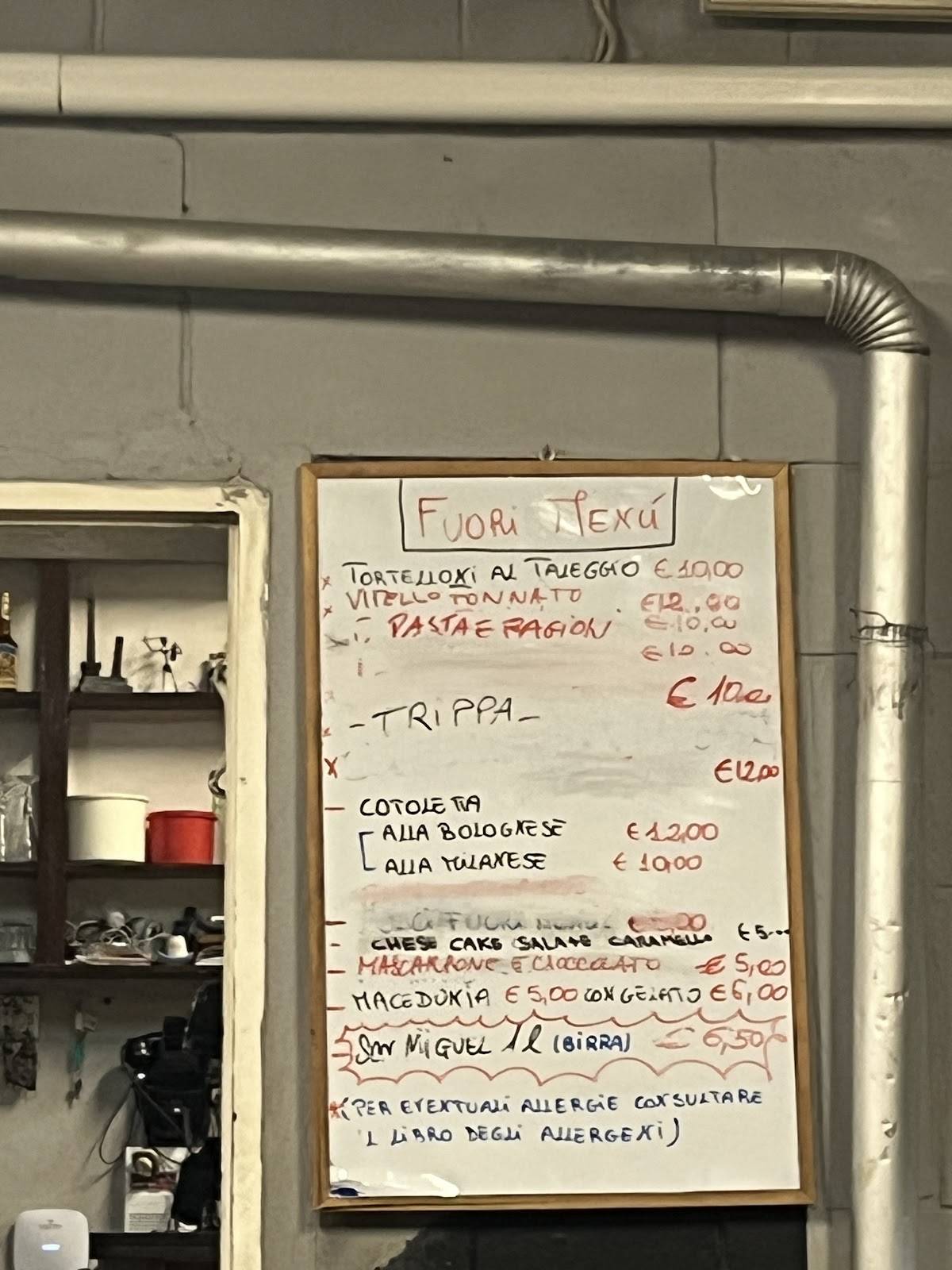 Menu di Trattoria Da Vito 
