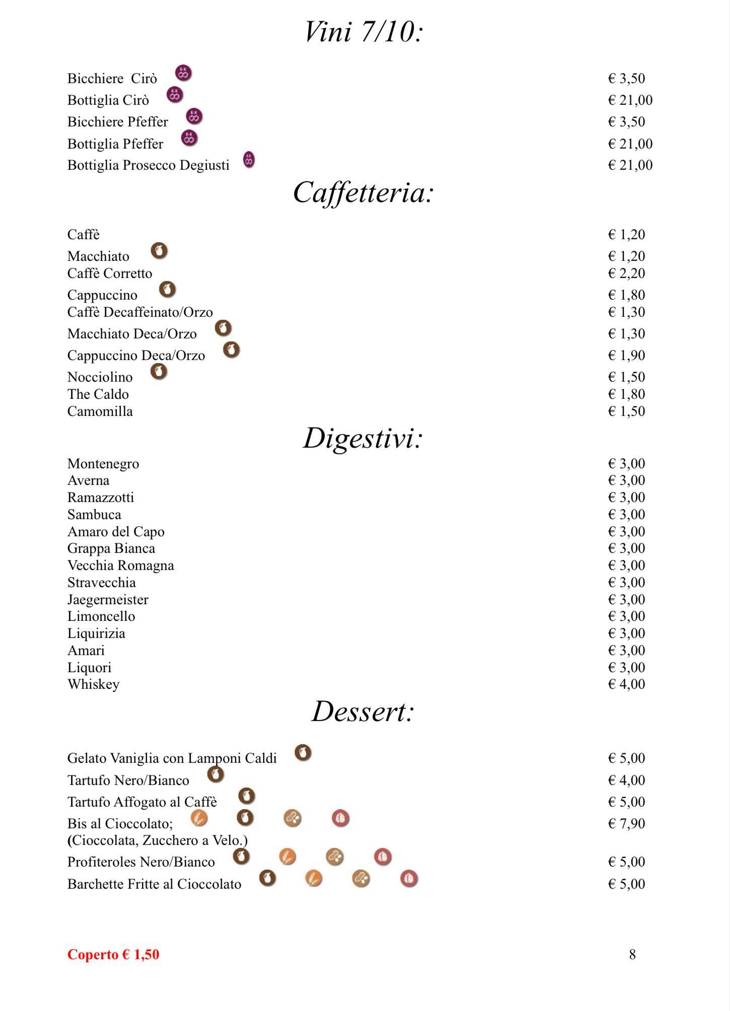 Menu di Pronto e Via 