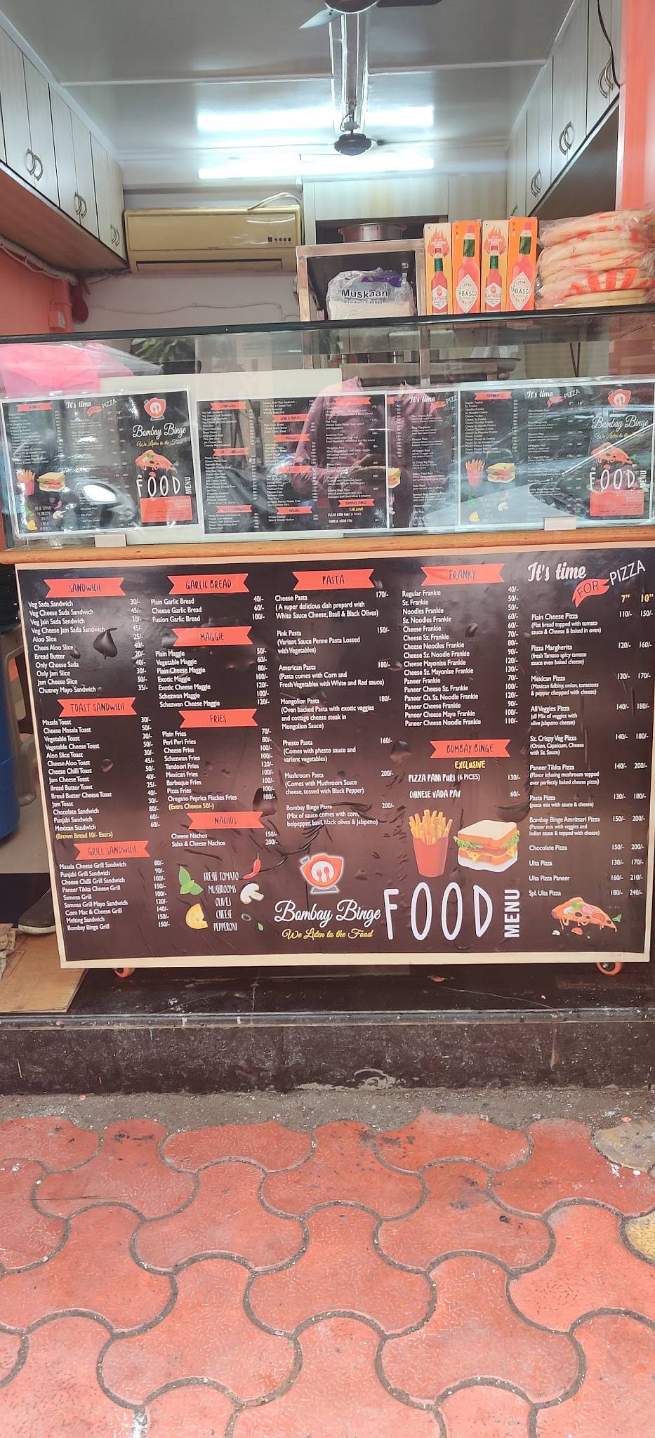 Bombay Binge menu