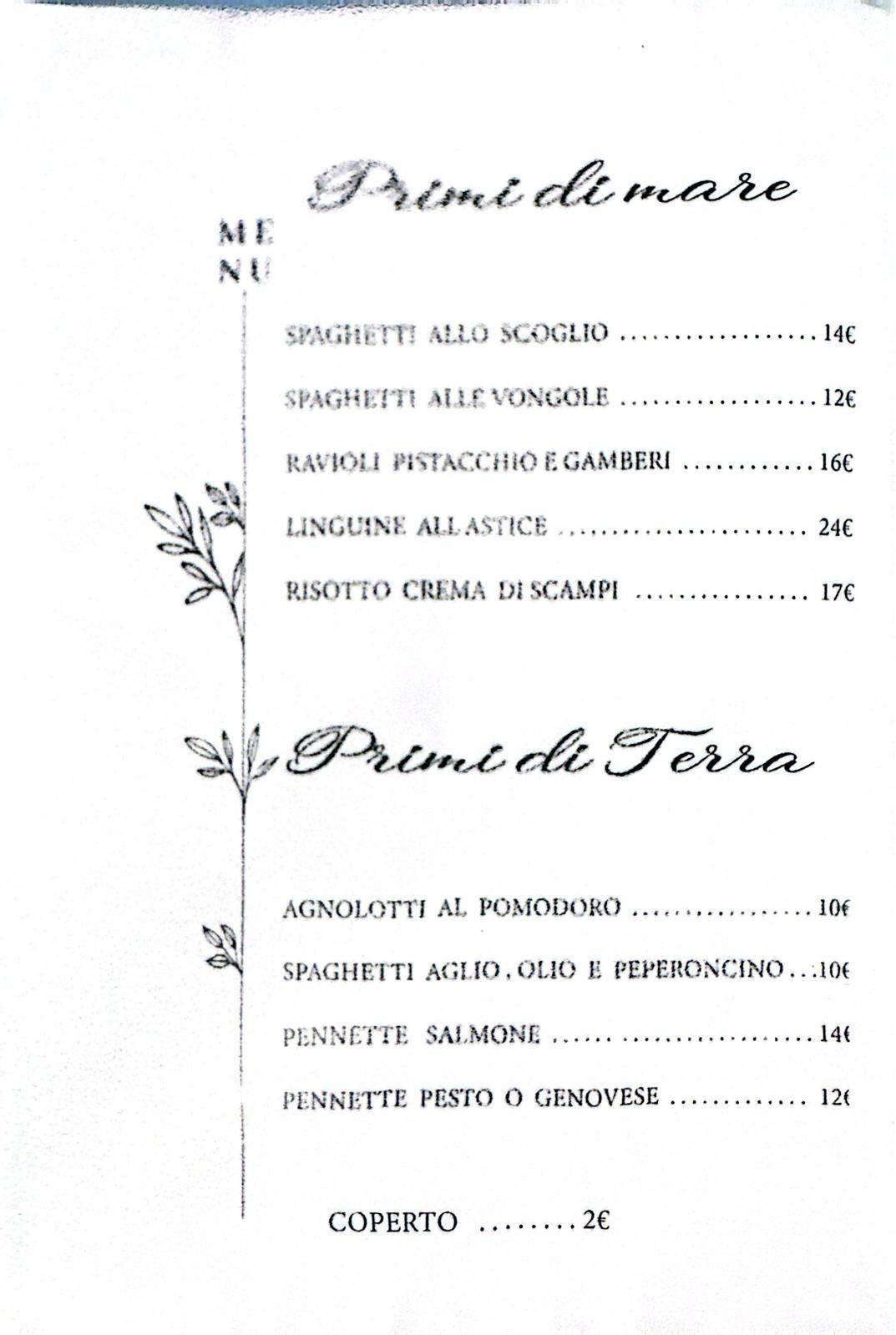 Menu di Ristorante Il Grillo Parlante 