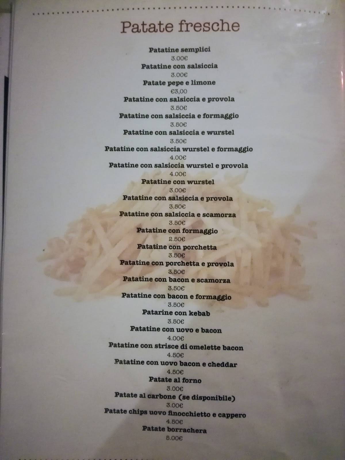 Menu di Borrachera Cantina 