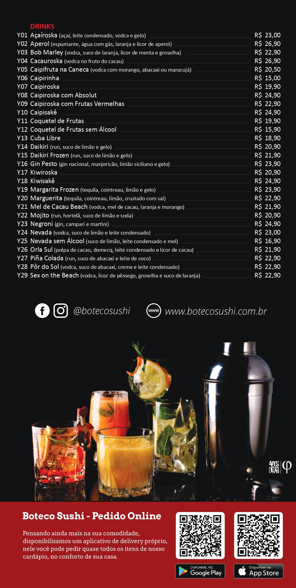 Boteco Sushi - Restaurante e Delivery cardápio