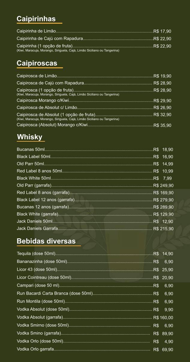 Boteco do Ciço cardápio