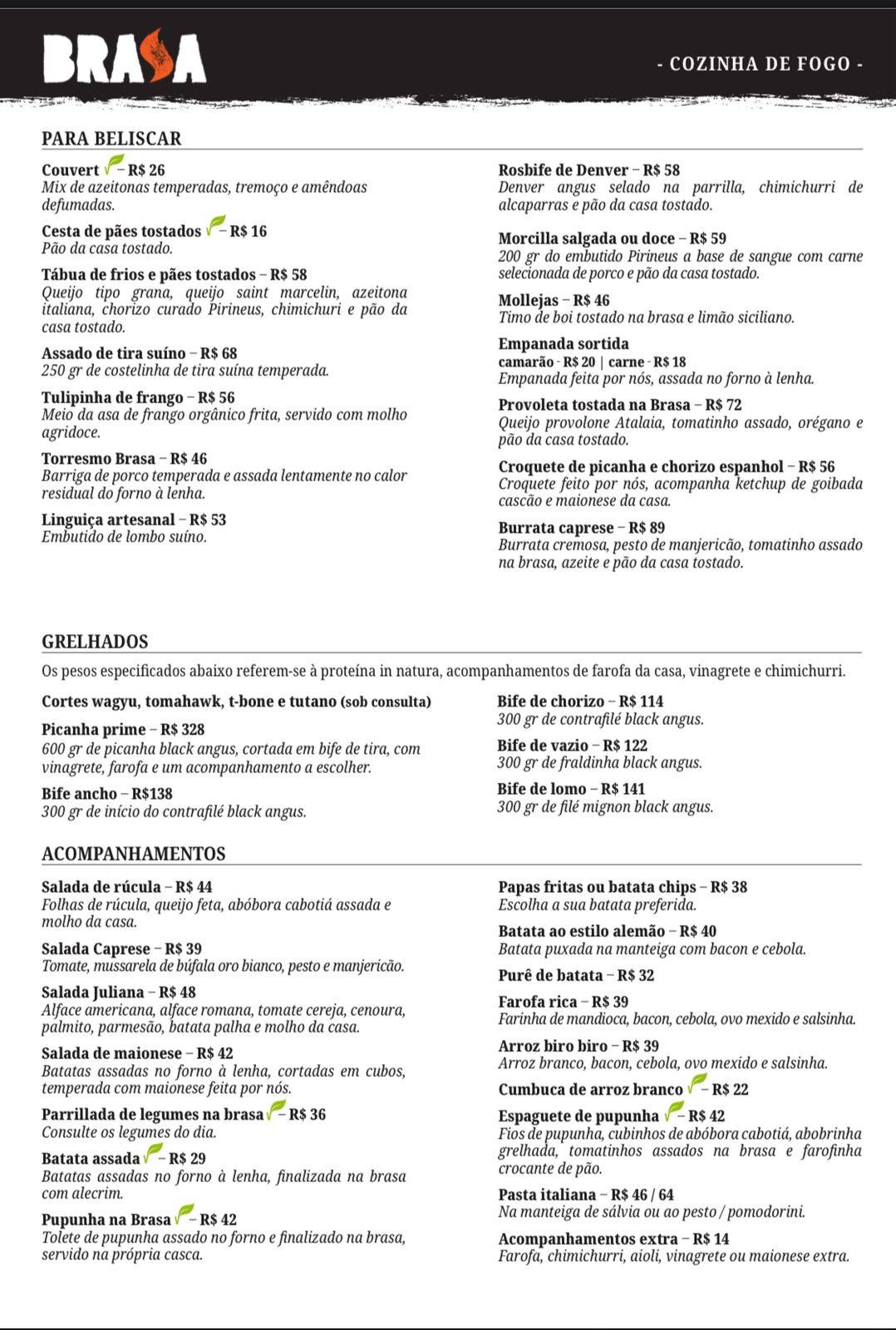 Brasa Quintal do Churrasco cardápio