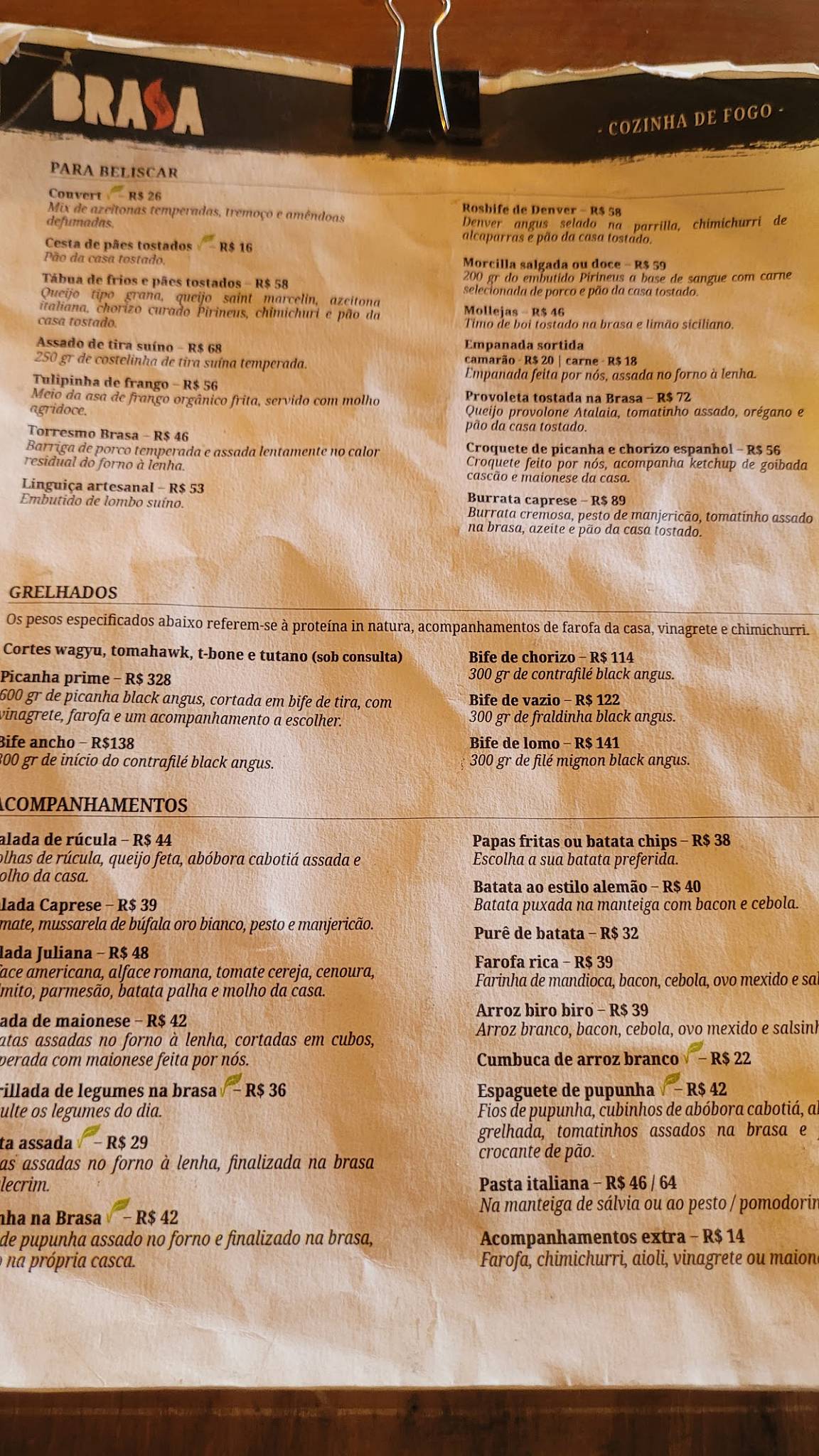 Brasa Quintal do Churrasco cardápio