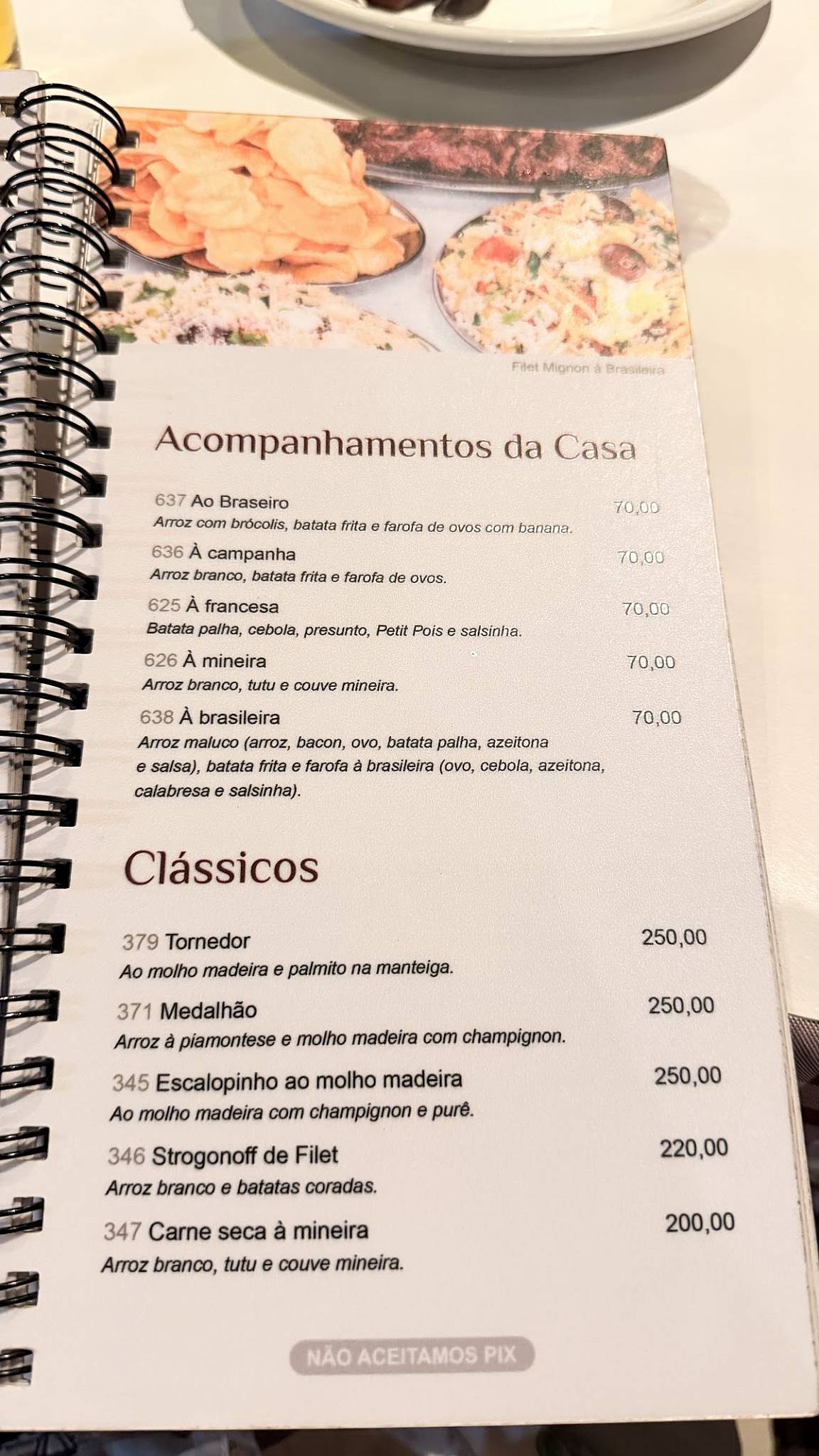 Braseiro da Gávea cardápio