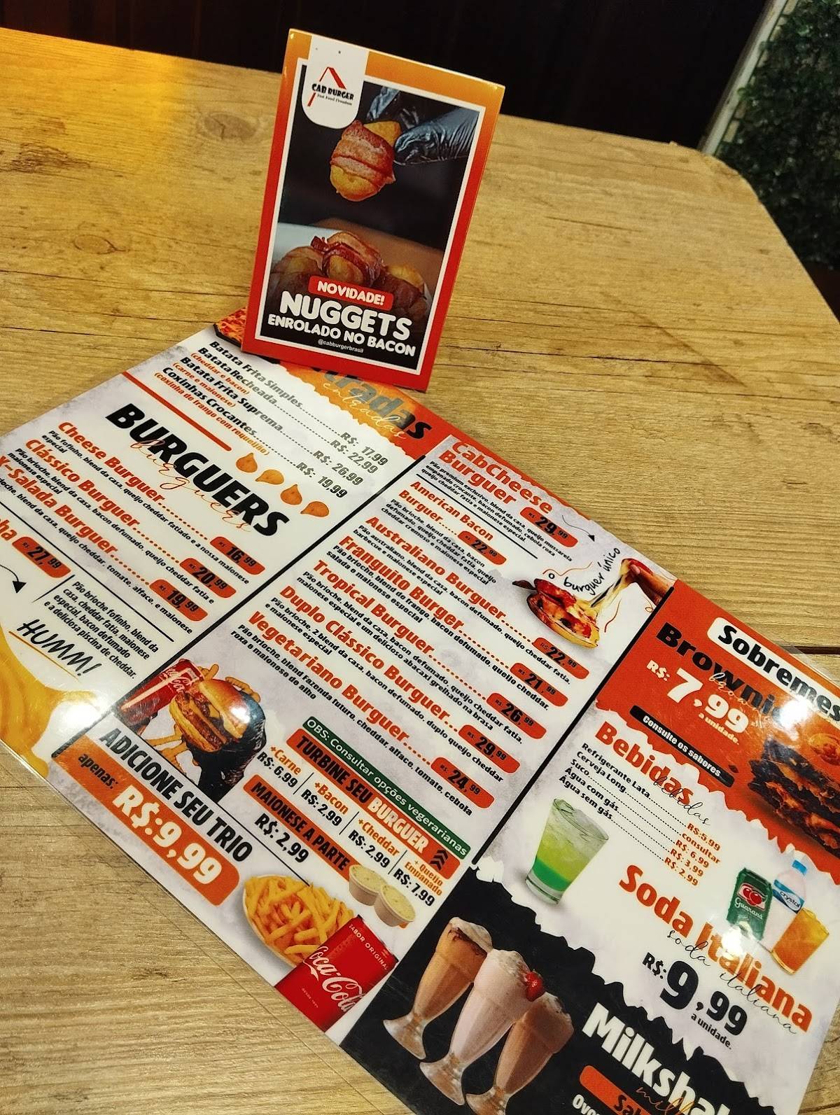 Cab Burger Taguatinga cardápio