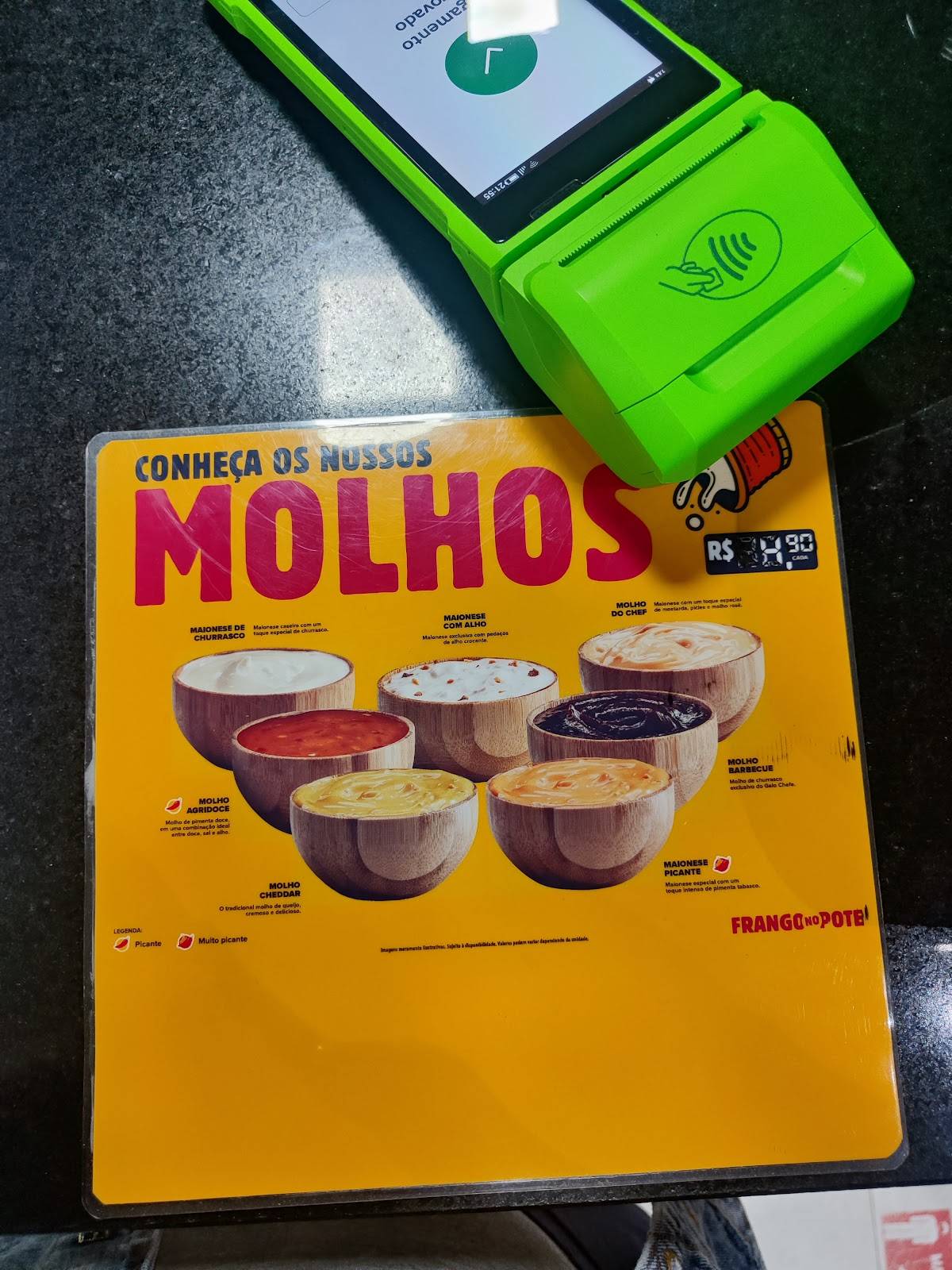 Frango no Pote cardápio