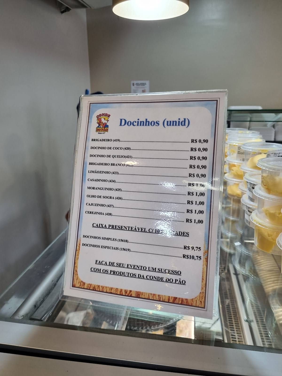 Conde do Pão cardápio