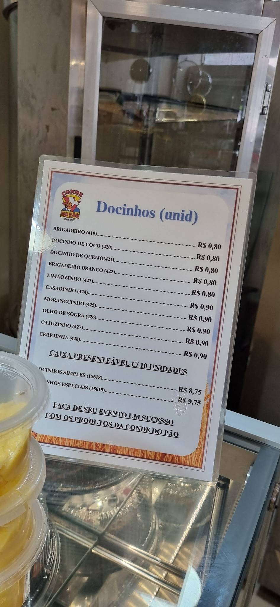 Conde do Pão cardápio