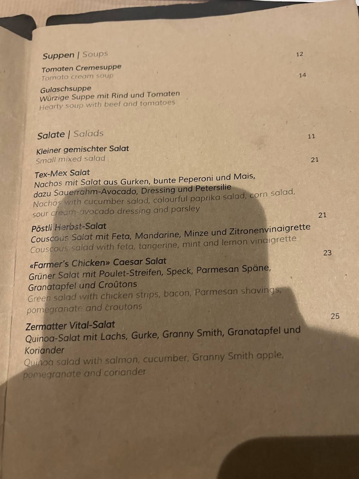 Menu di Brown Cow Pub 