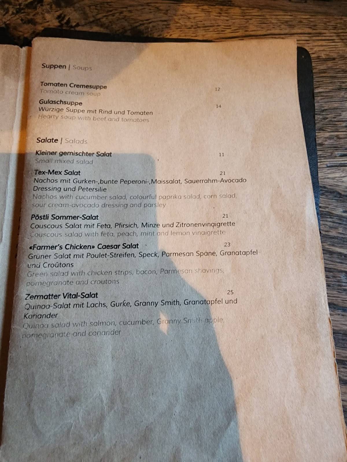 Menu di Brown Cow Pub 