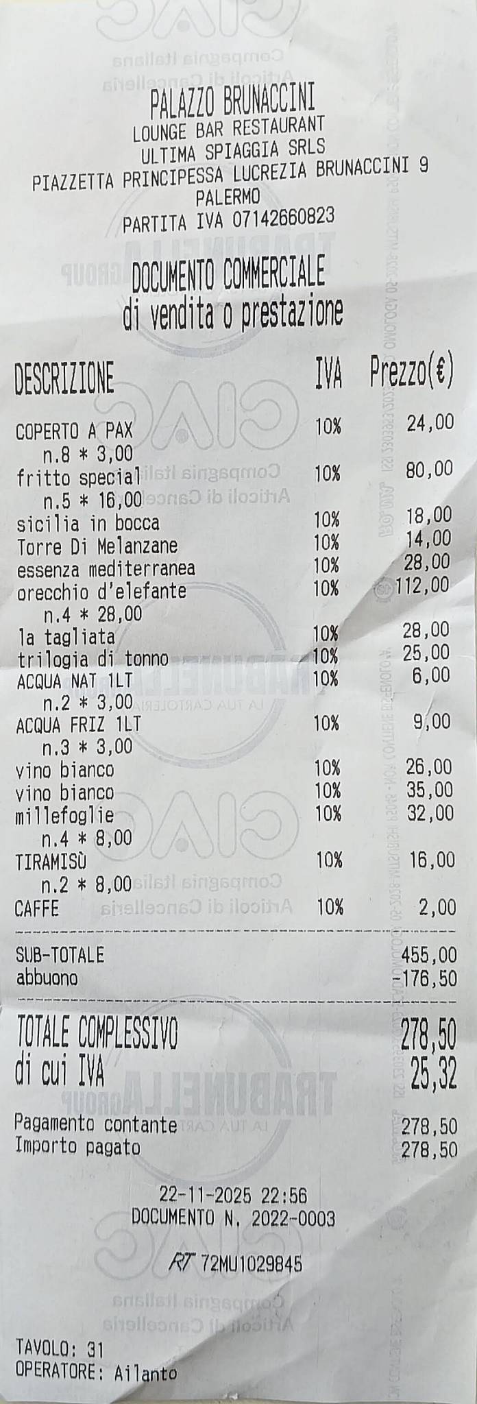 Menu di Brunaccini Restaurant 