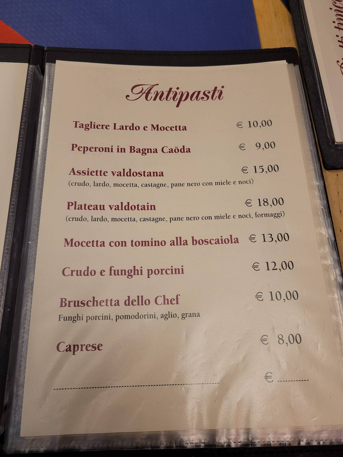 Menu di Ristorante Pizzeria Bar La Ruota 
