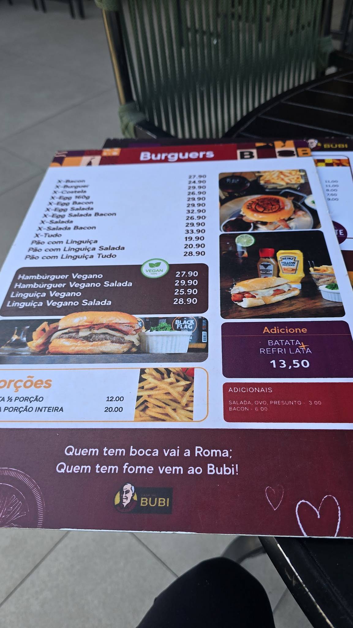 Casa do Bubi - Restaurante e Lanchonete cardápio