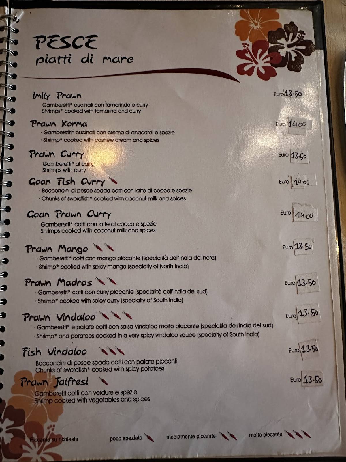 Menu di Ristorante Indiano Buddha 