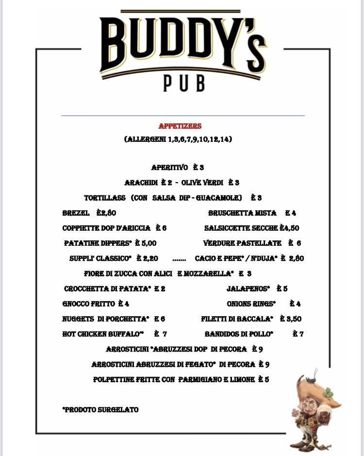 Menu di Buddy's 