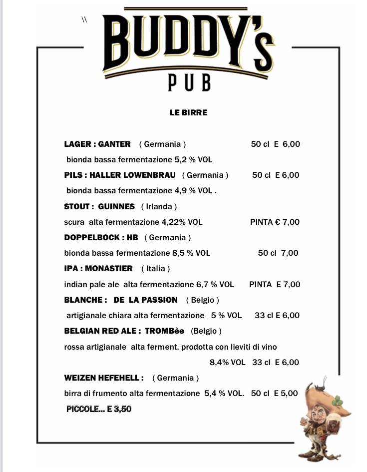 Menu di Buddy's 