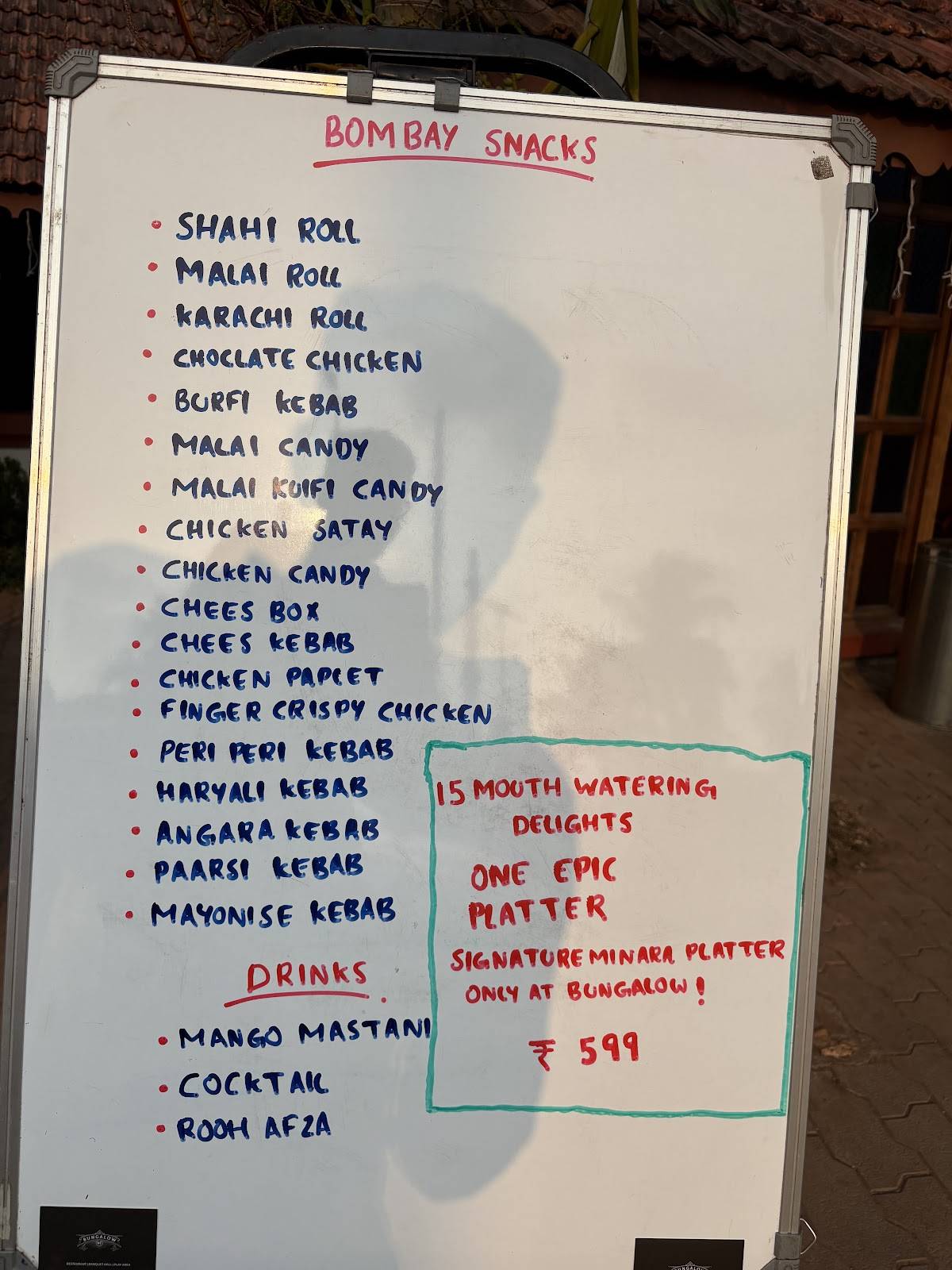 Bungalow 47 menu