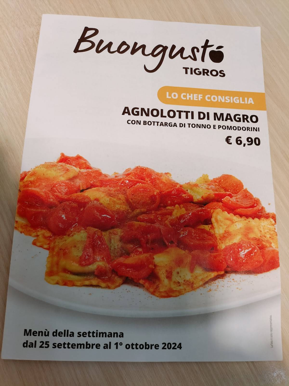 Menu di Buongusto Tigros 