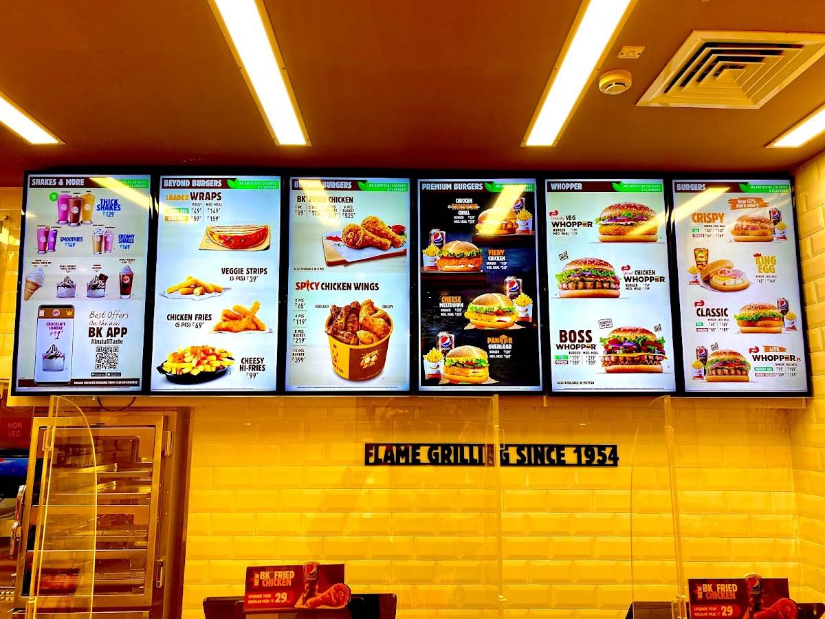 Menu at Burger King, Chennai, Shop No 2