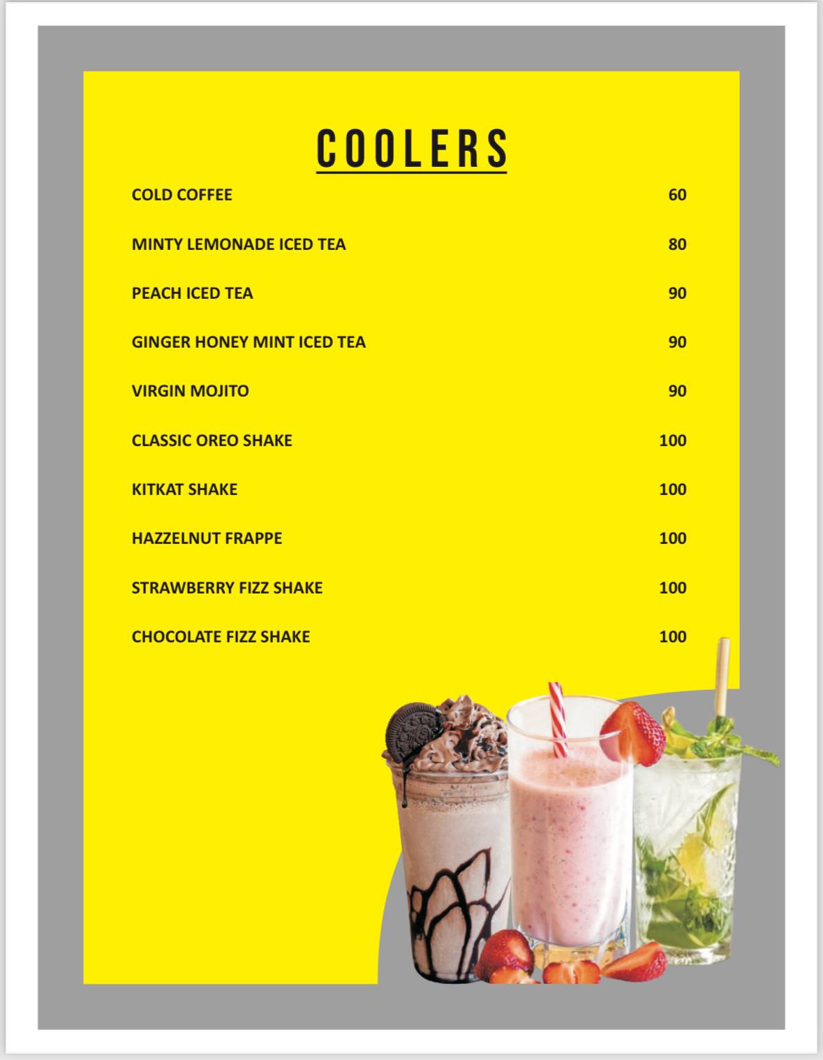 Burgeries menu