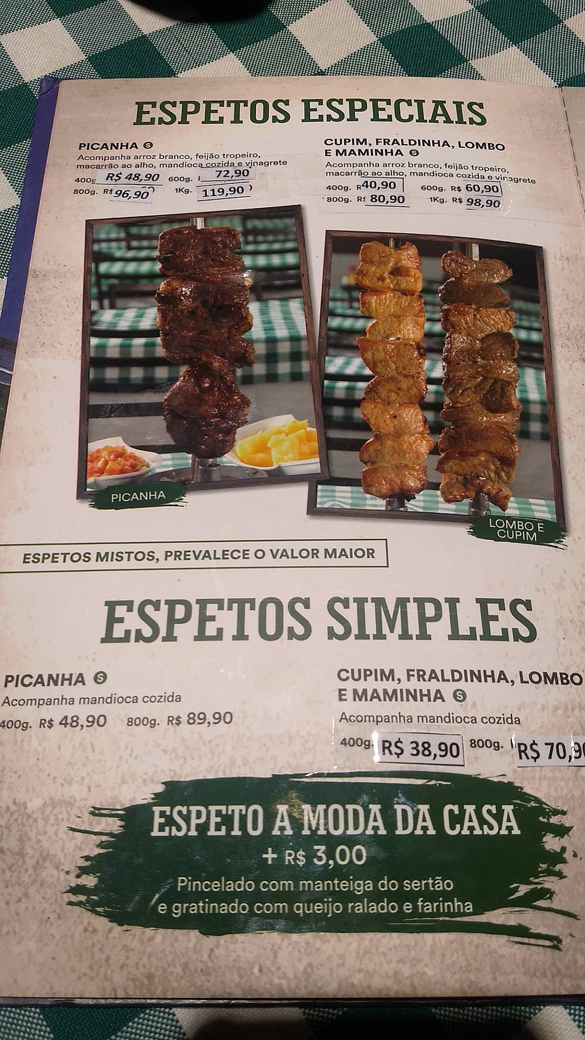 Buteko do Chaguinha cardápio