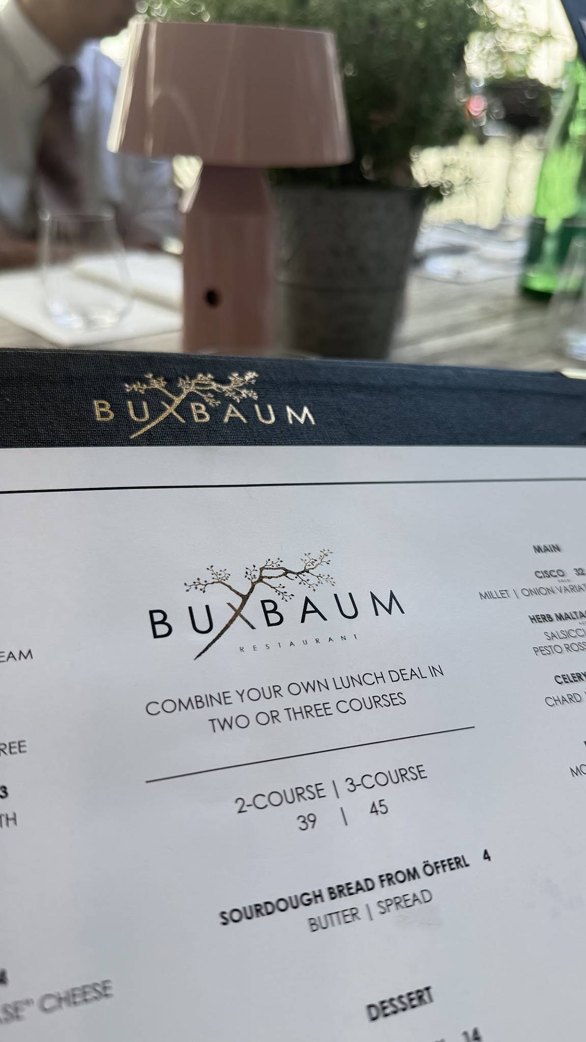 Menu de Buxbaum Restaurant
