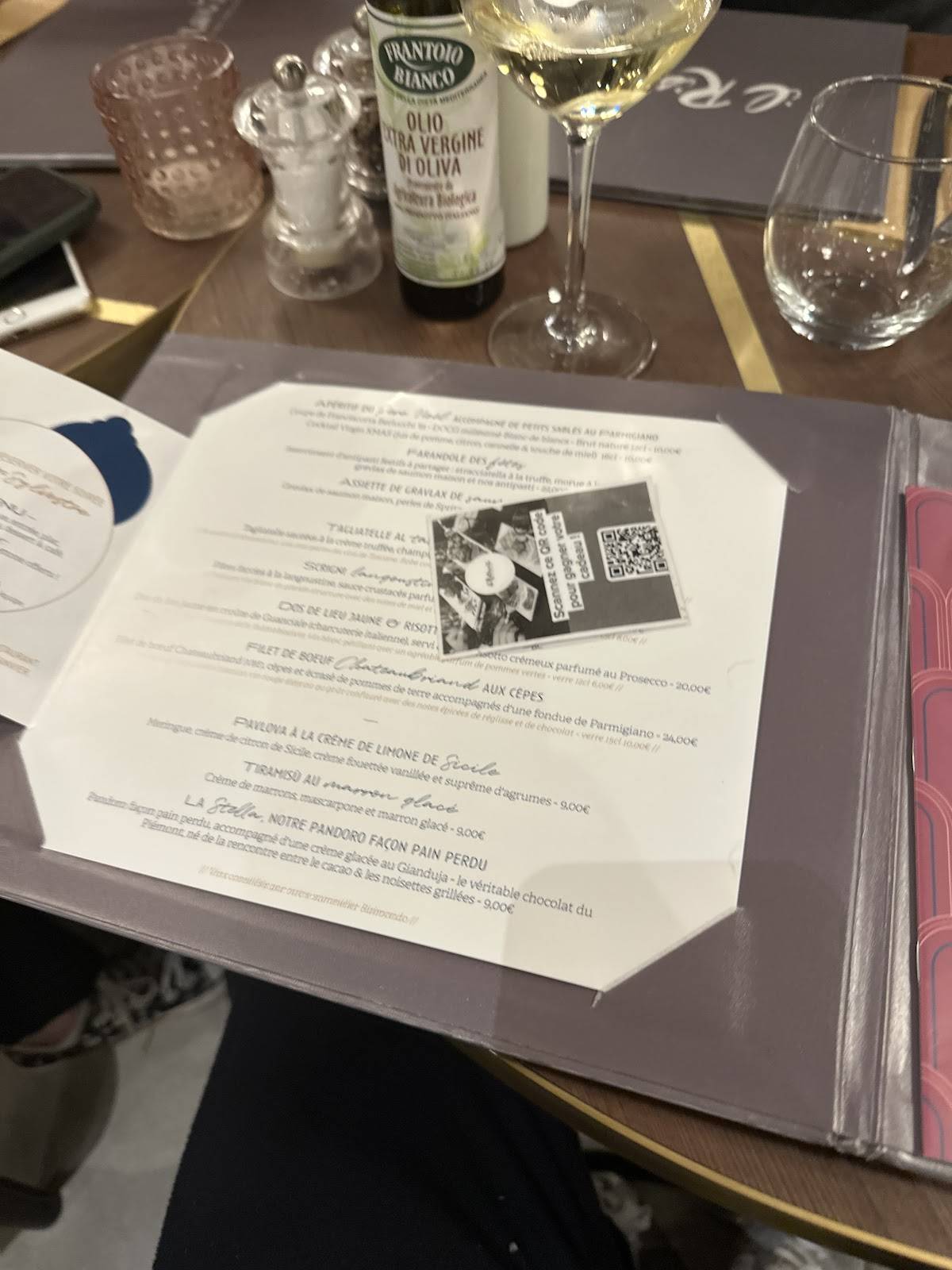Menu de CASA ROSSA - La Brasserie Italienne d’Antibes