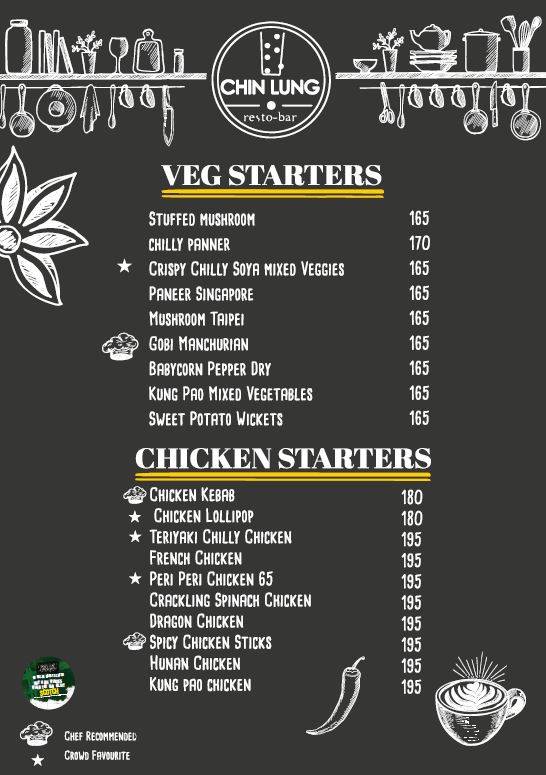 CHIN LUNG RESTO-BAR, KORAMANGALA menu