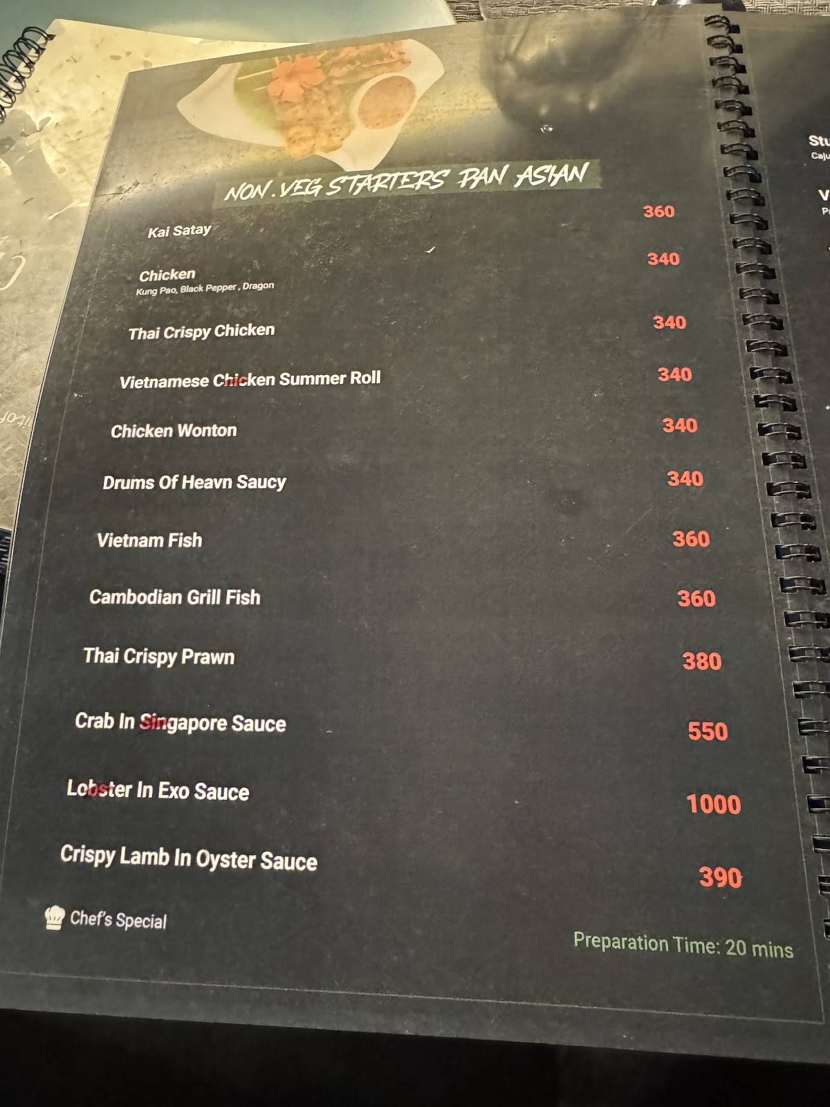 CIBO Fine Dining -Madurai menu