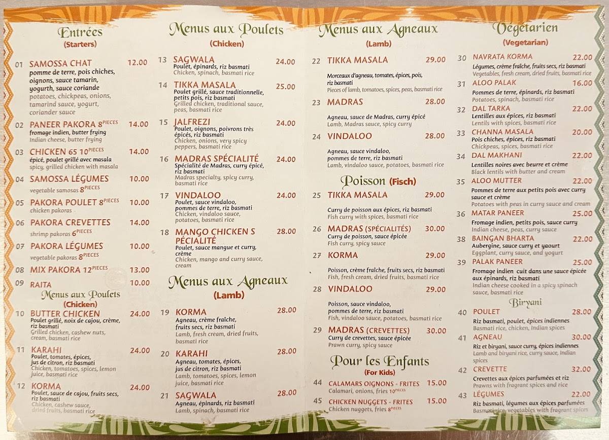 Menu di CK Indian Food 