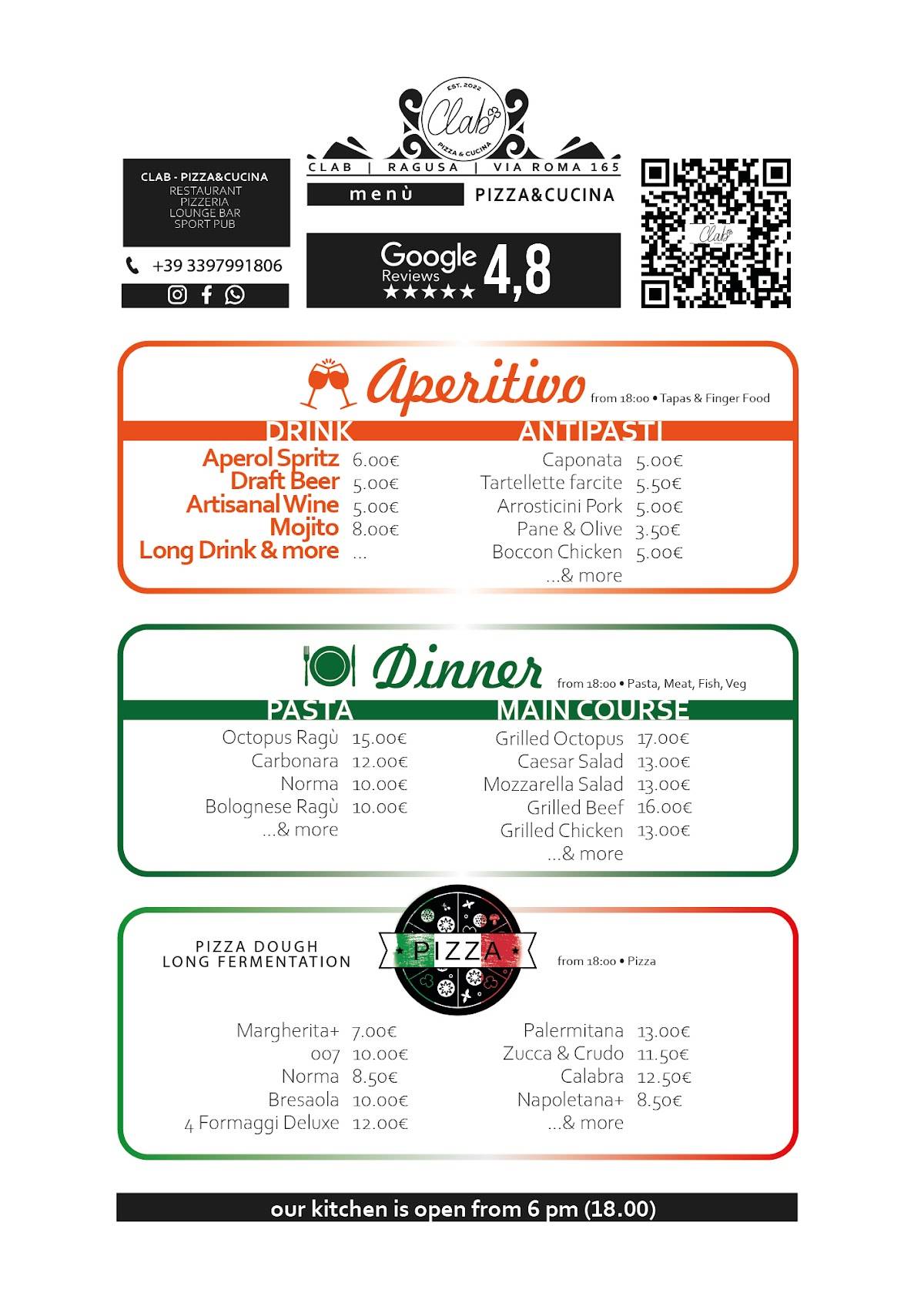 Menu di Clab - Pizza & Cucina 