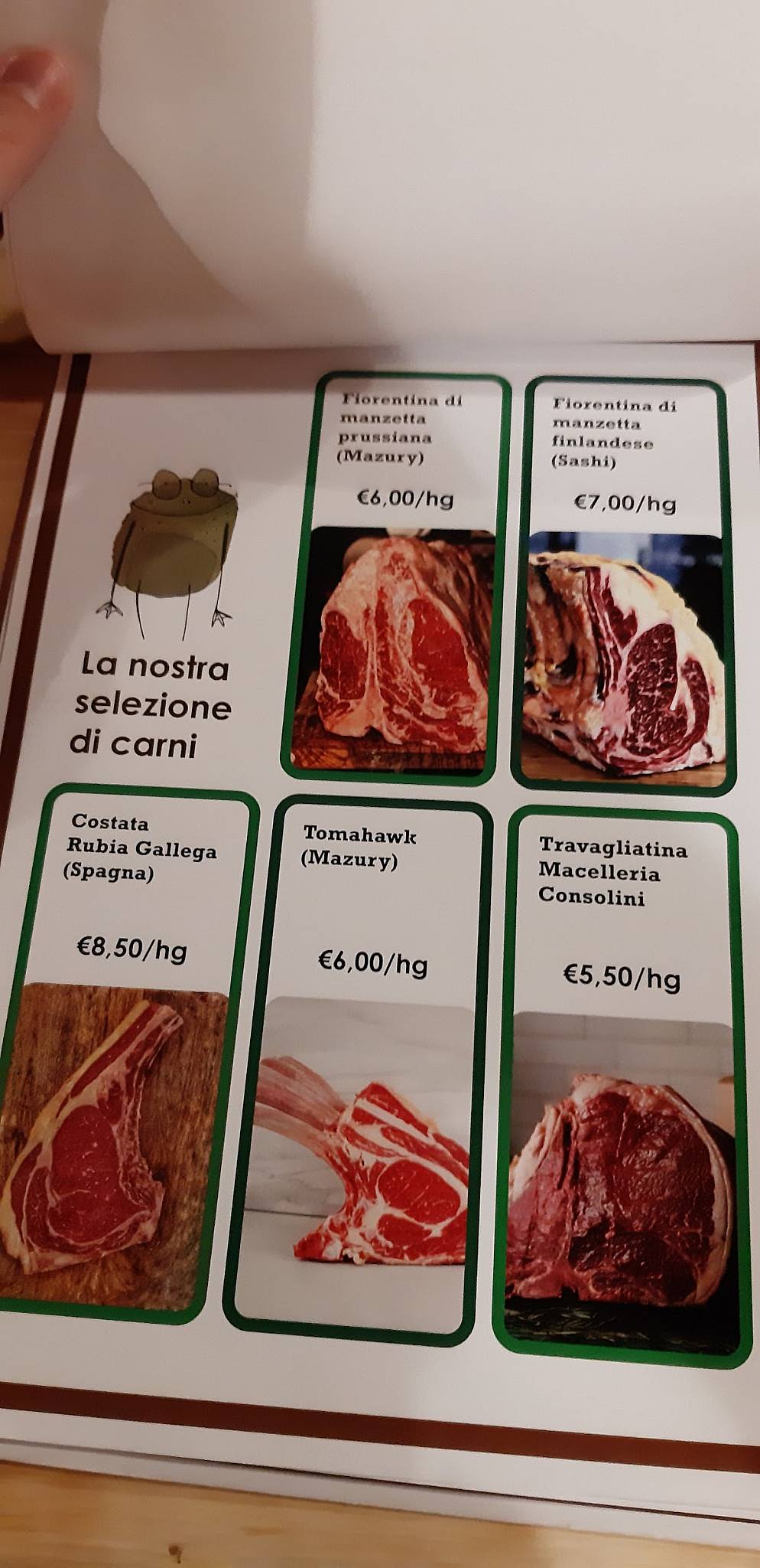 Menu di Cà De Le Rane 