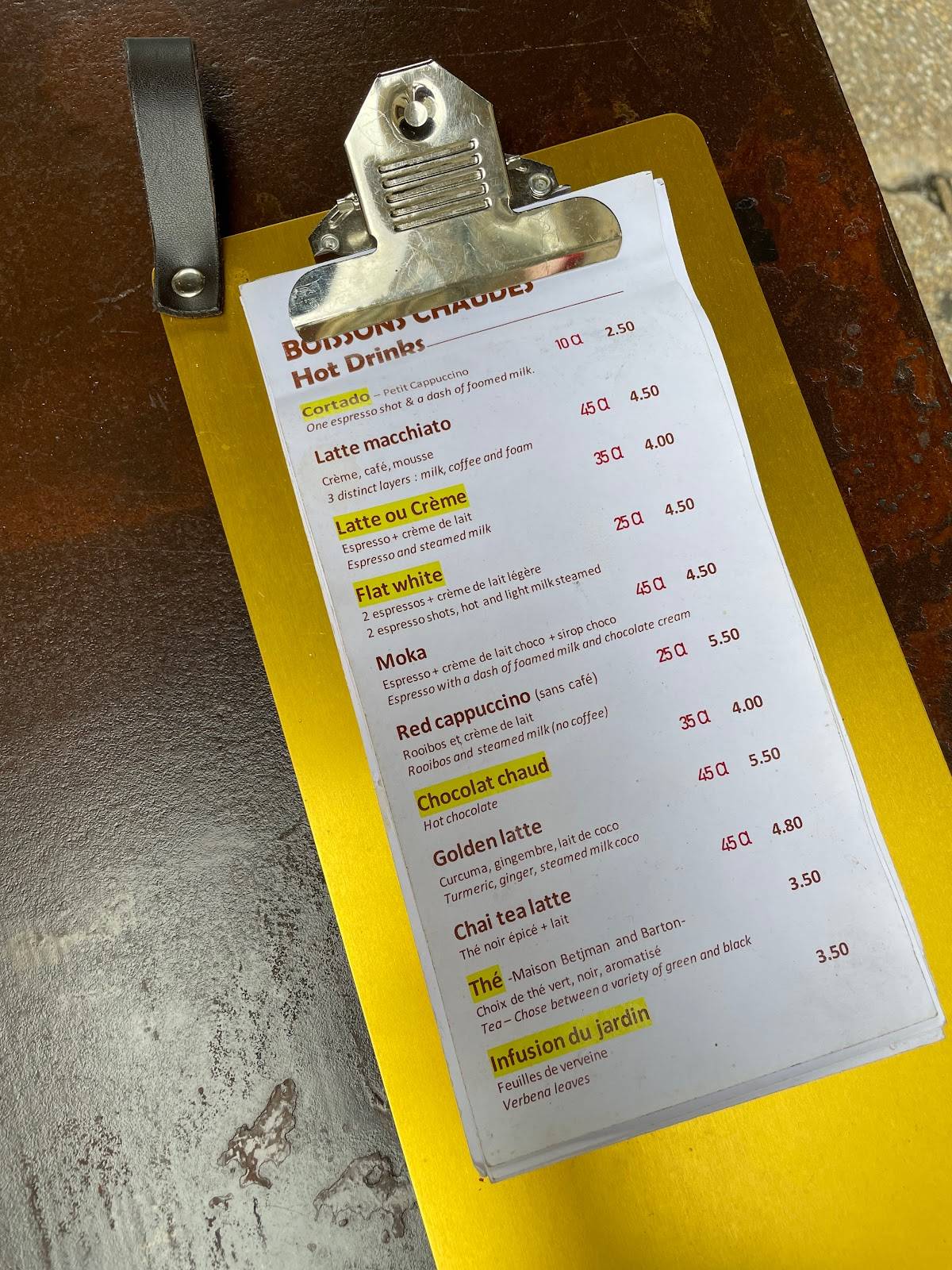 Menu de Café de Max - Coffee shop