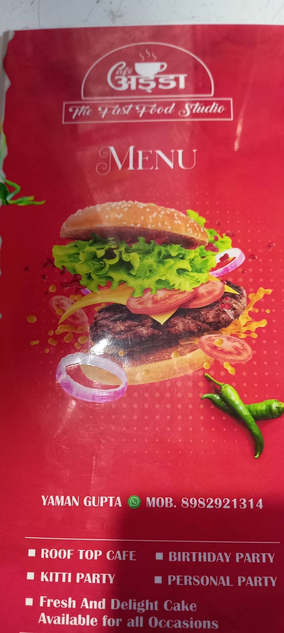 Cafe Adda menu