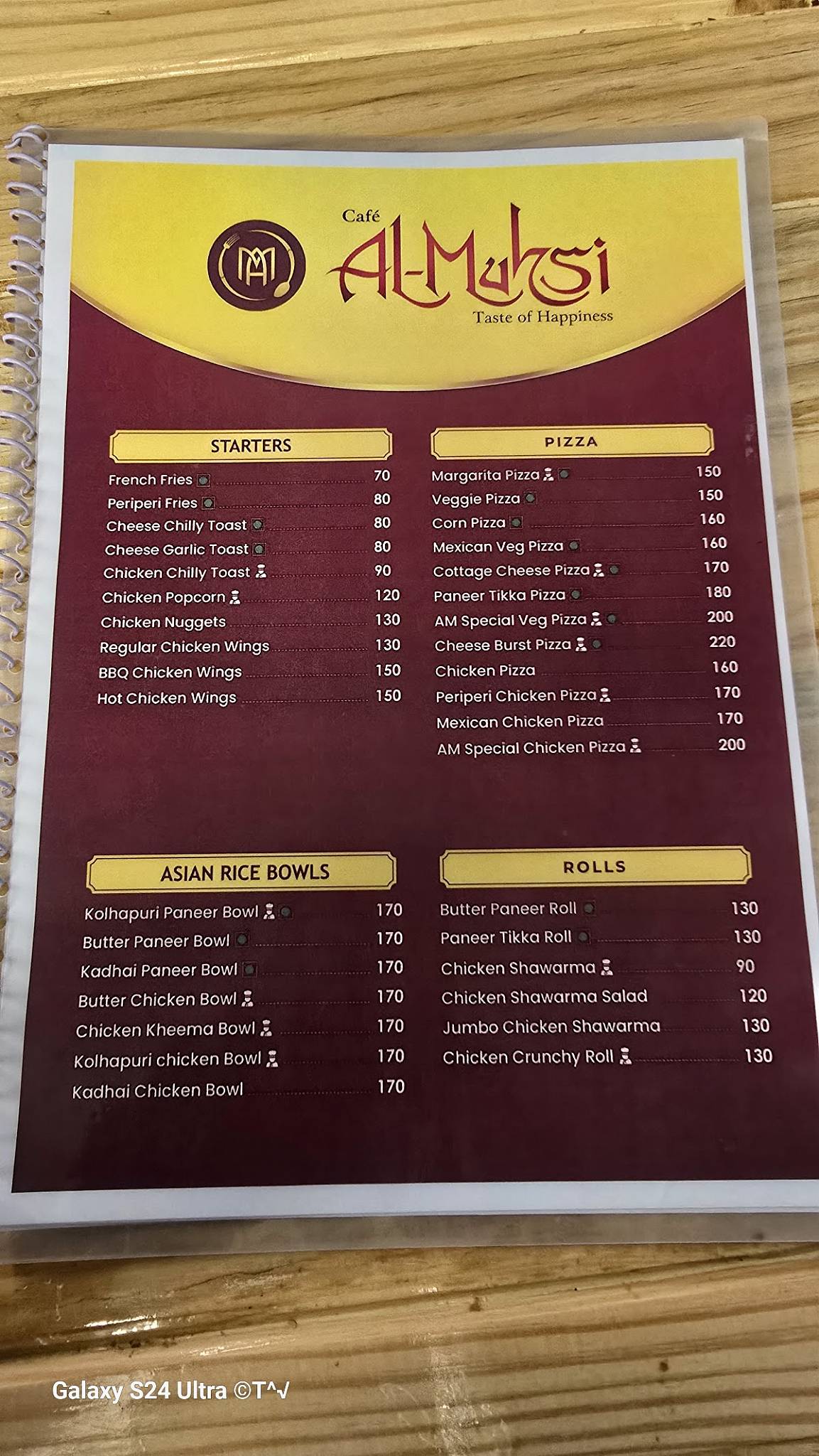 Cafe Al-Muhsi menu