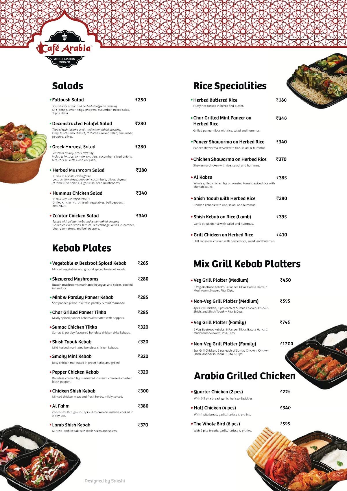 Cafe Arabia - Kothrud menu