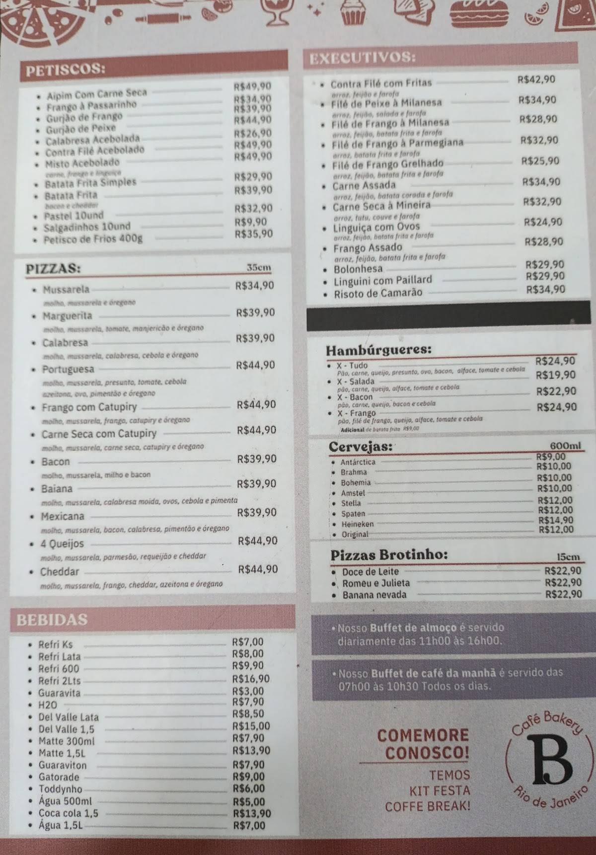 Café Bakery (Rua dos Inválidos) cardápio