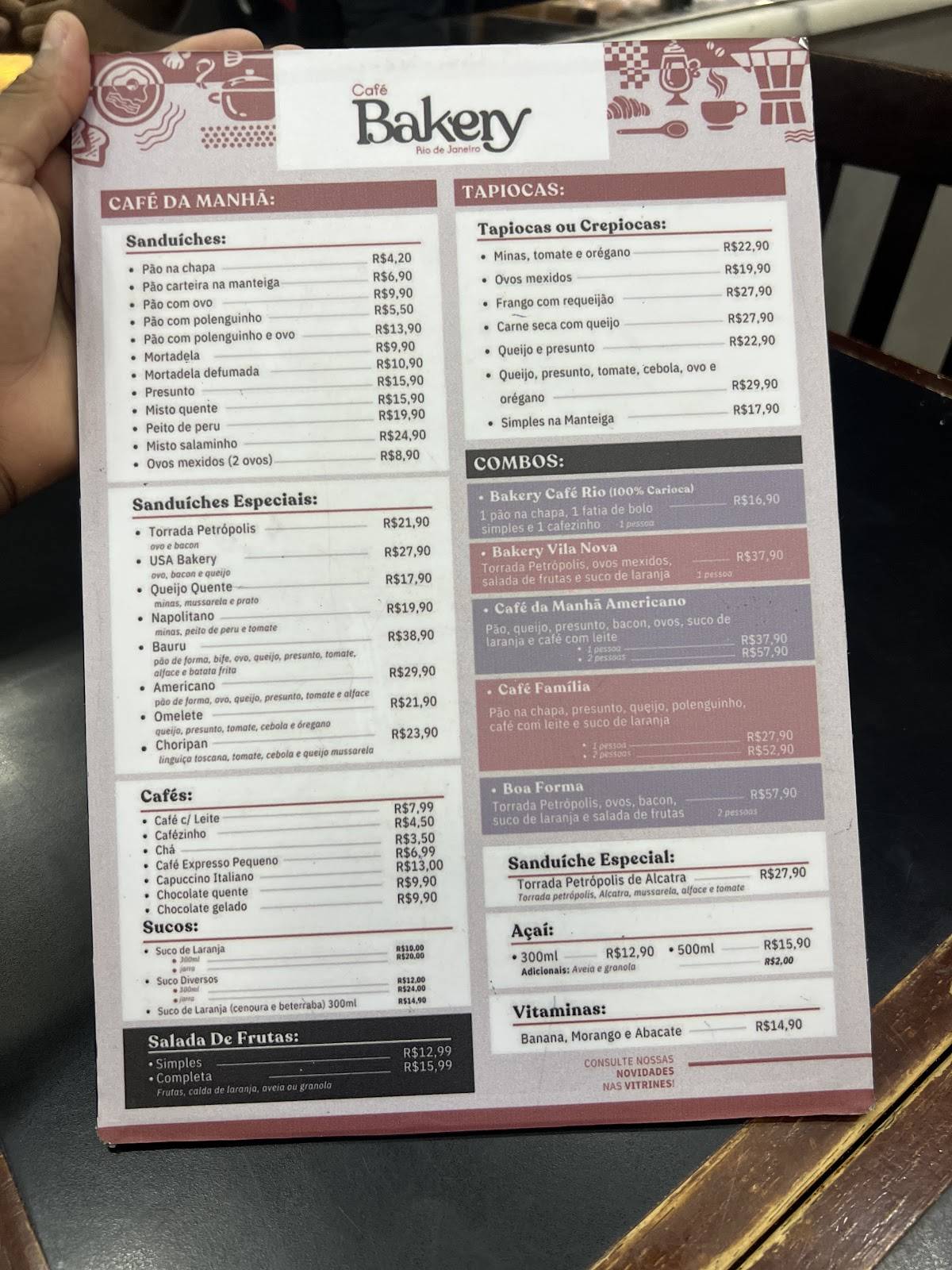Café Bakery (Rua dos Inválidos) cardápio