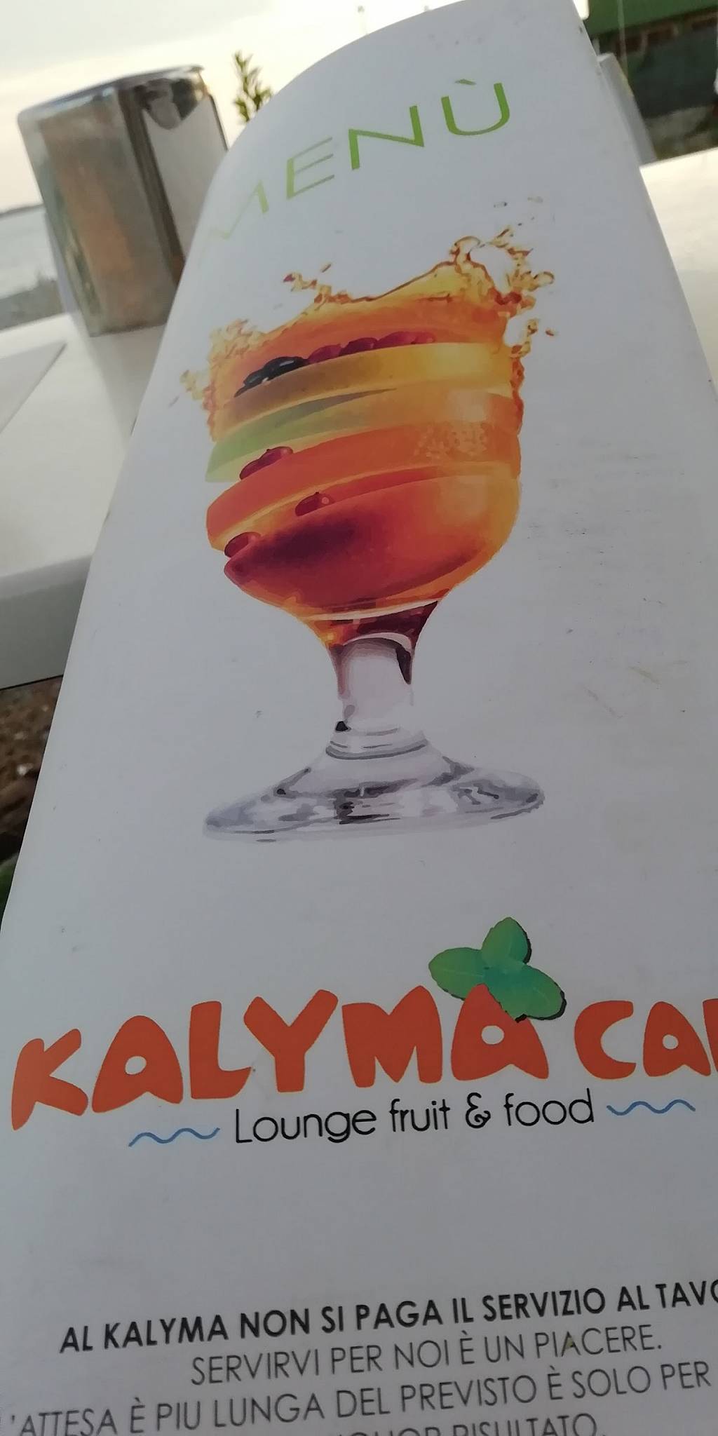 Menu di Bar Kalyma Cafè Genova 