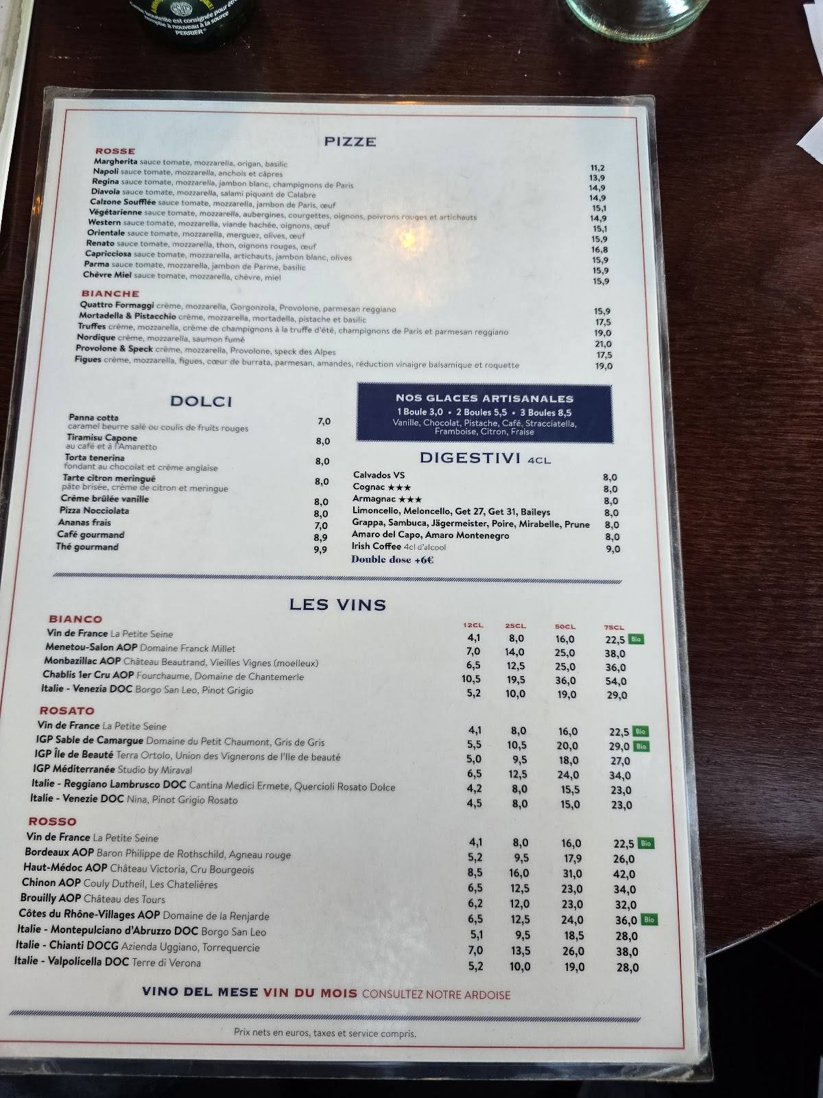 Menu de Café Capone