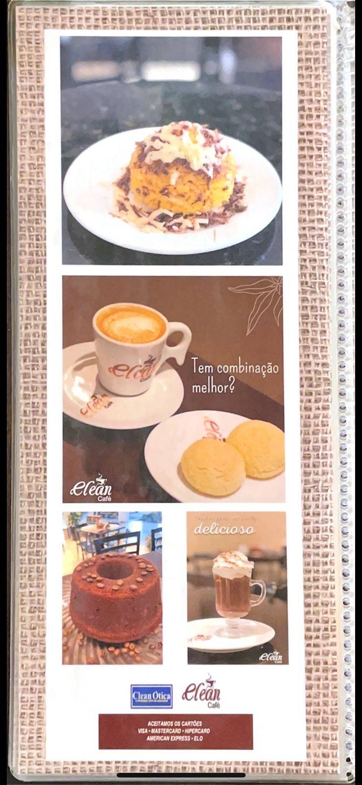 Clean Café cardápio