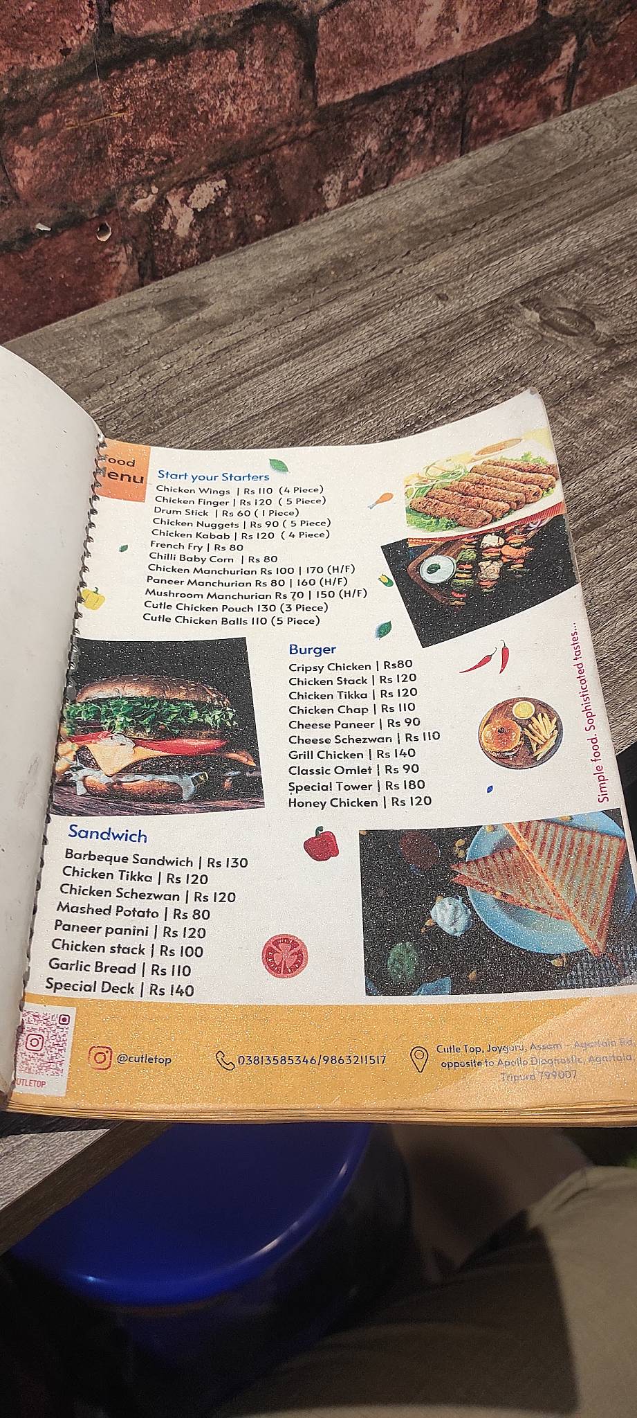 Cutle Top menu