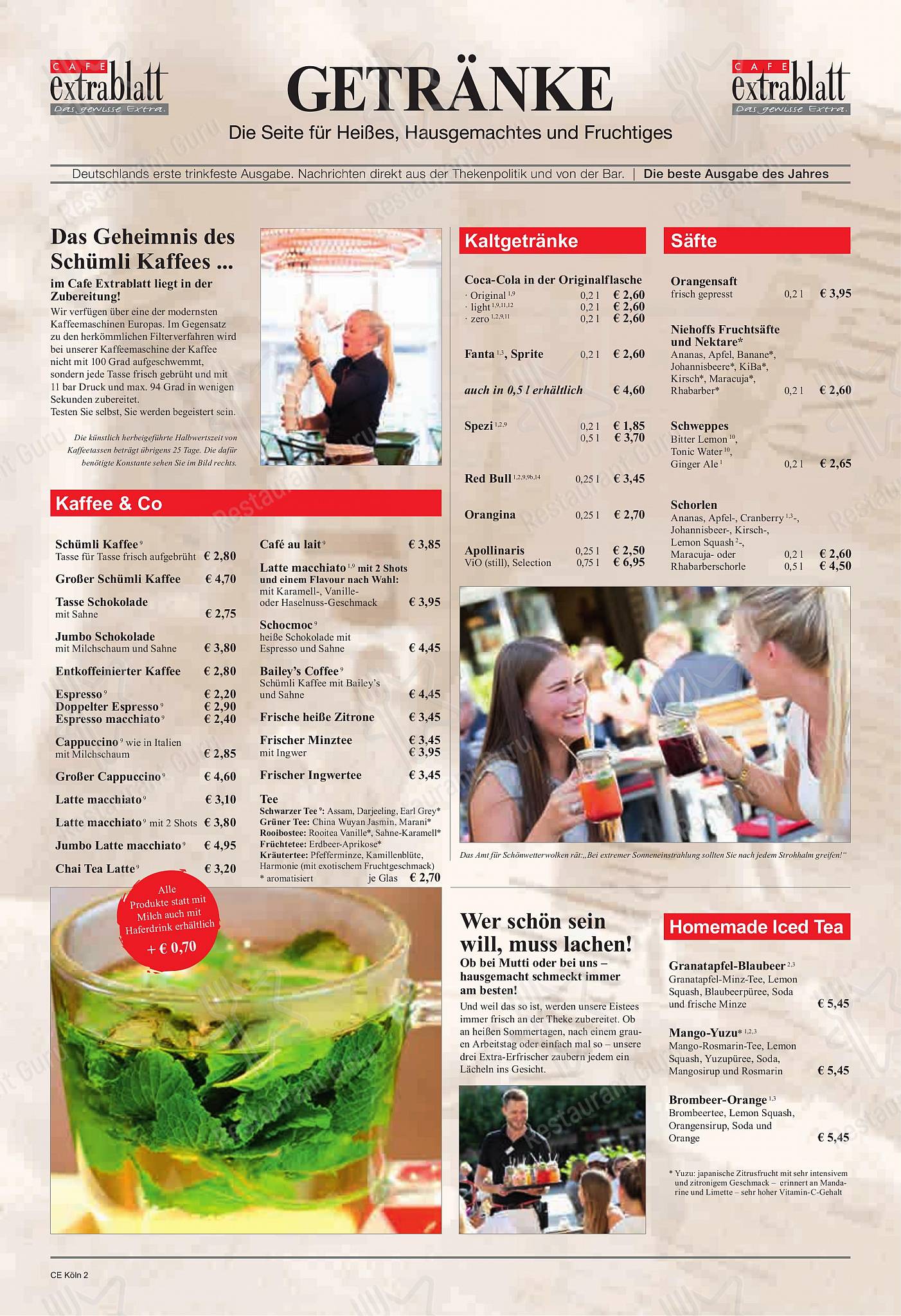 Lunch Menu pour Cafe Extrablatt Köln Eigelstein dans Cologne