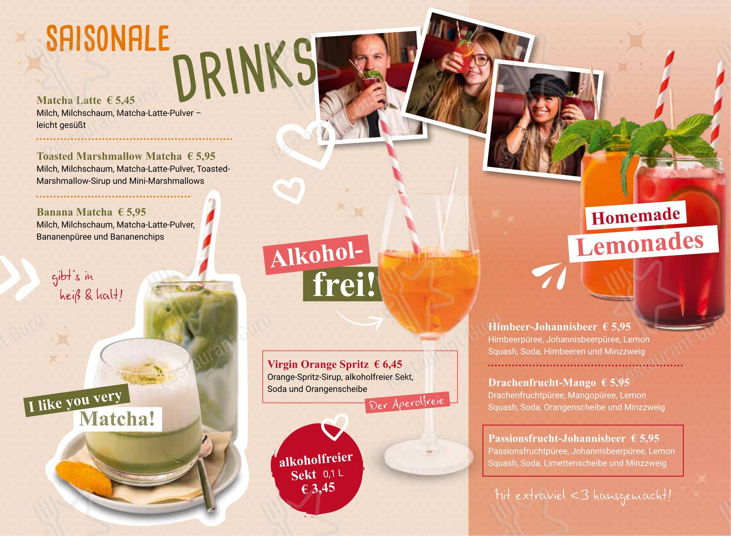 Основное меню pour Cafe Extrablatt Köln Eigelstein pub et bar
