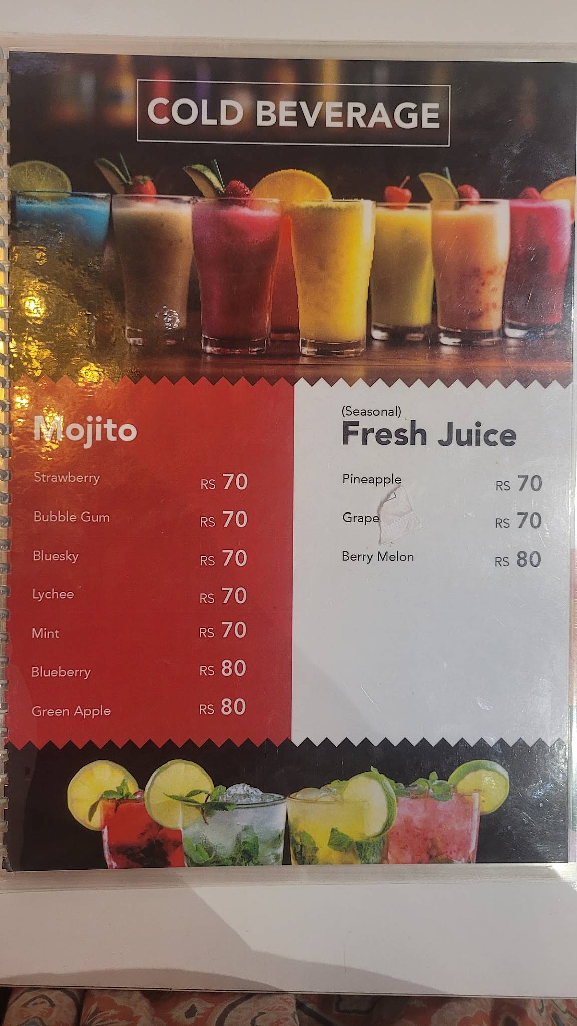 Gelato Cafe menu