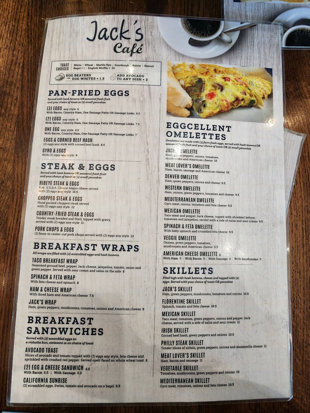 Menu at Jack's Cafe, Tremont, 130 Lake St
